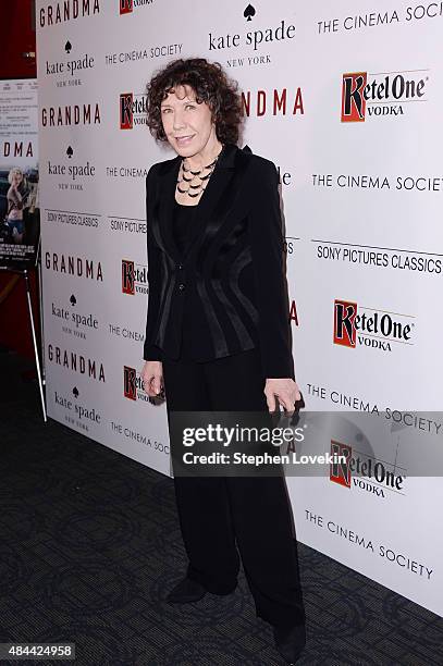 Actress Lily Tomlin attends a screening of Sony Pictures Classics' "Grandma" hosted by The Cinema Society and Kate Spade at Landmark Sunshine Cinema...