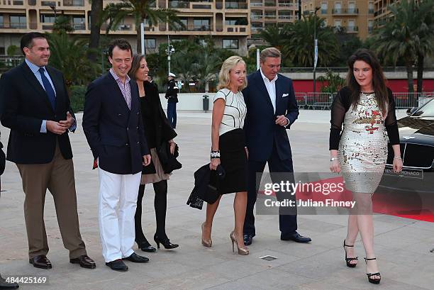 Melanie Antoinette de Massy arrives with guests during the ATP Monte Carlo Rolex Masters Launch Party at the Grimaldi Forum on April 12, 2014 in...