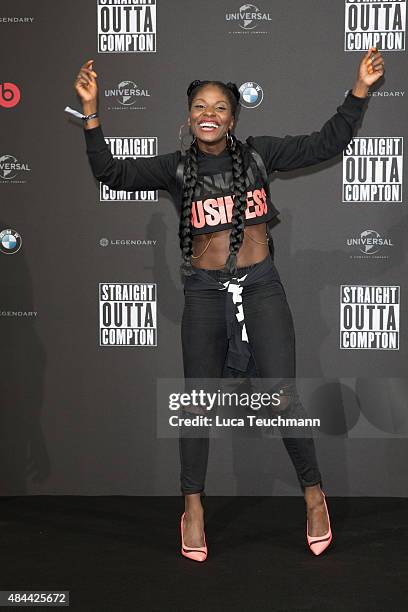 Nikeata Thompson attends the 'Straight Outta Compton' European premiere at CineStar on August 18, 2015 in Berlin, Germany.