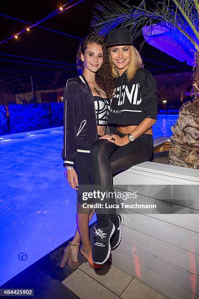 Betty Taube and Fiona Erdmann attend the 'Straight Outta Compton' European premiere after party at Haubentaucher on August 18, 2015 in Berlin,...