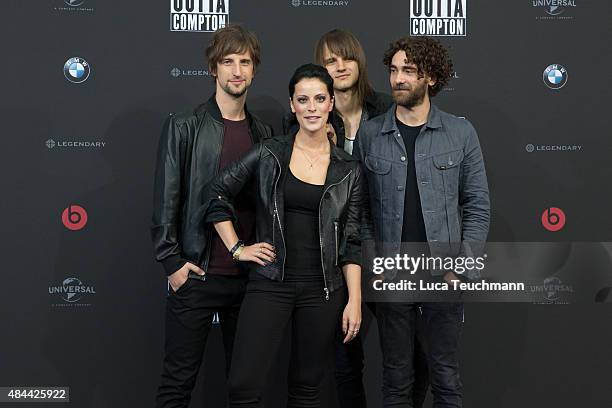 Band Silbermond attends the 'Straight Outta Compton' European premiere at CineStar on August 18, 2015 in Berlin, Germany.