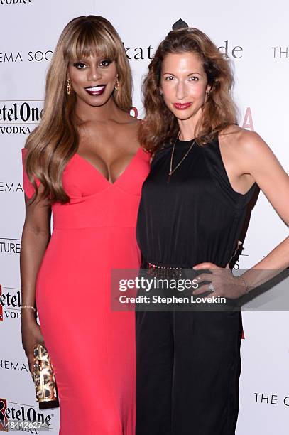 Actors Laverne Cox and Alysia Reiner attend a screening of Sony Pictures Classics' "Grandma" hosted by The Cinema Society and Kate Spade at Landmark...