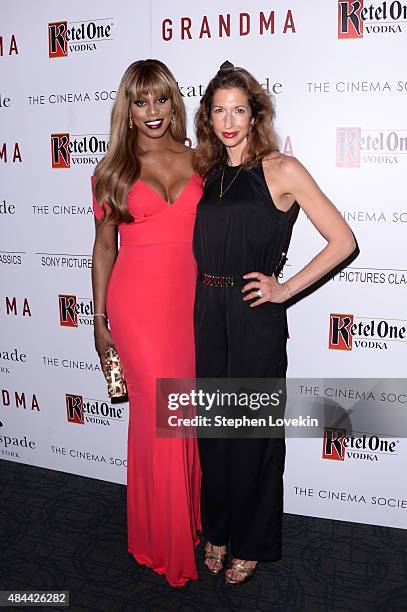 Actors Laverne Cox and Alysia Reiner attend a screening of Sony Pictures Classics' "Grandma" hosted by The Cinema Society and Kate Spade at Landmark...
