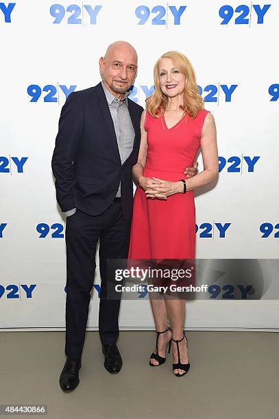 Actors Sir Ben Kingsley and Patricia Clarkson attend Reel Pieces With Annette Insdorf: Preview Screening Of "Learning To Drive" at 92nd Street Y on...