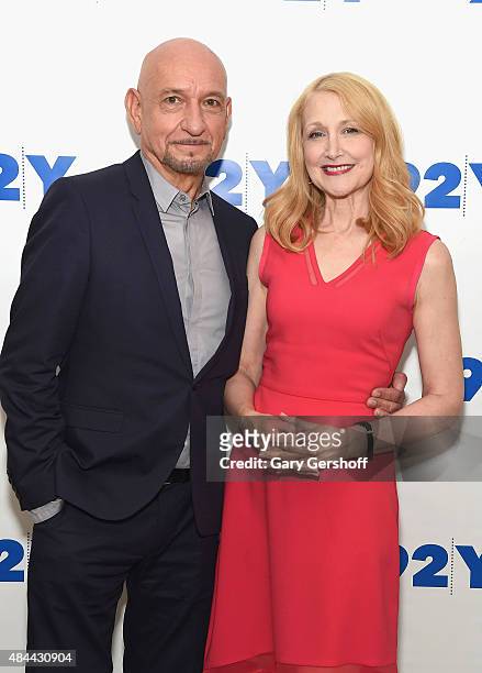 Actors Sir Ben Kingsley and Patricia Clarkson attend Reel Pieces With Annette Insdorf: Preview Screening Of "Learning To Drive" at 92nd Street Y on...