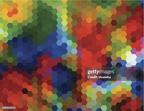 abstract hexagon colorful pattern background - interlocked stock illustrations