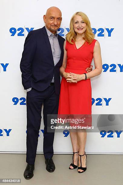 Actor Sir Ben Kingsley and actress Patricia Clarkson attend Reel Pieces With Annette Insdorf: Preview Screening Of "Learning To Drive" at 92nd Street...