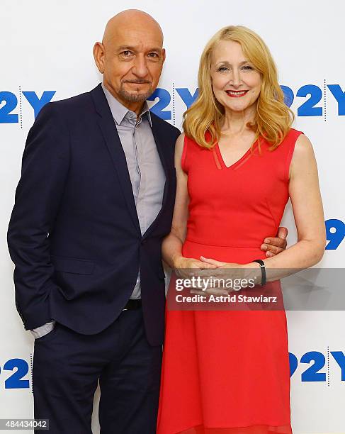 Actor Sir Ben Kingsley and actress Patricia Clarkson attend Reel Pieces With Annette Insdorf: Preview Screening Of "Learning To Drive" at 92nd Street...