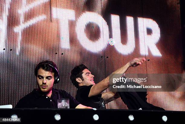 Pyramid and actor Zac Efron attend the "We Are Your Friends" tour stop photo call and after party at the Marquee on August 18, 2015 in New York City.