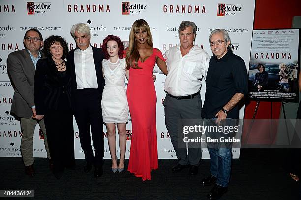 Michael Barker, Lily Tomlin, Sam Elliott, Julia Garner, Laverne Cox, Tom Bernard and writer/director Paul Weitz attend The Cinema Society and Kate...