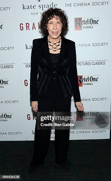 Actress Lily Tomlin attends The Cinema Society and Kate Spade host a Screening of Sony Pictures Classics' "Grandma" at Landmark Sunshine Cinema on...
