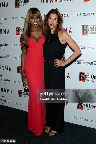 Actresses Laverne Cox and Alysia Reiner attend The Cinema Society and Kate Spade host a Screening of Sony Pictures Classics' "Grandma" at Landmark...