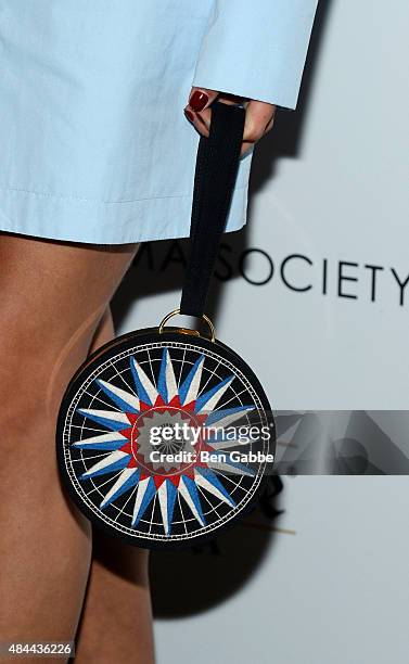 Model Jessica Hart, bag detail, attends The Cinema Society and Kate Spade host a Screening of Sony Pictures Classics' "Grandma" at Landmark Sunshine...