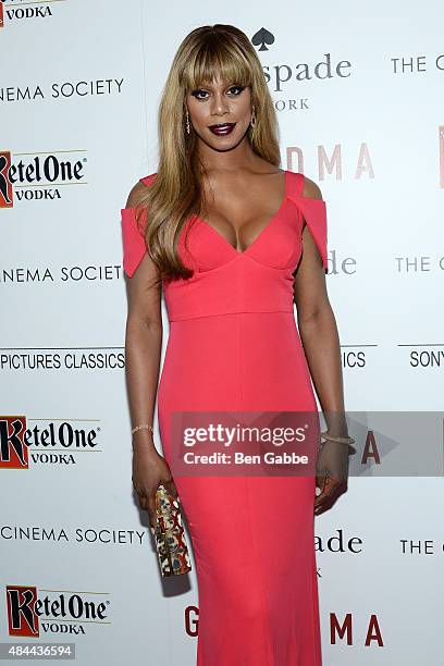 Actress Laverne Cox attends The Cinema Society and Kate Spade host a Screening of Sony Pictures Classics' "Grandma" at Landmark Sunshine Cinema on...