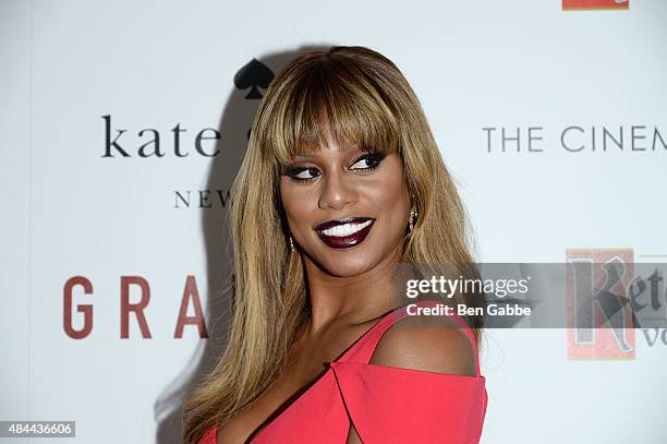 Actress Laverne Cox attends The Cinema Society and Kate Spade host a Screening of Sony Pictures Classics' "Grandma" at Landmark Sunshine Cinema on...