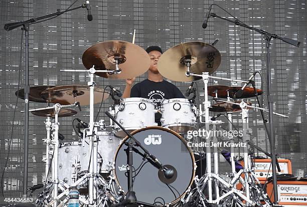 Musician Jarad Dawkins of Unlocking the Truth performs onstage during day 2 of the 2014 Coachella Valley Music & Arts Festival at the Empire Polo...