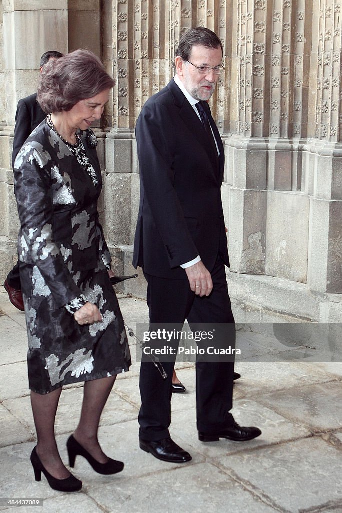 Queen Sofia of Spain Attends 'Requiem' by Verdi at Toledo Cathedral