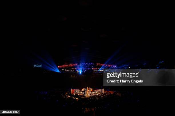 General view of the ring during the WBO European Super-Middleweight Championship bout between Frank Buglioni and Sergey Khomitsky at The Copper Box...