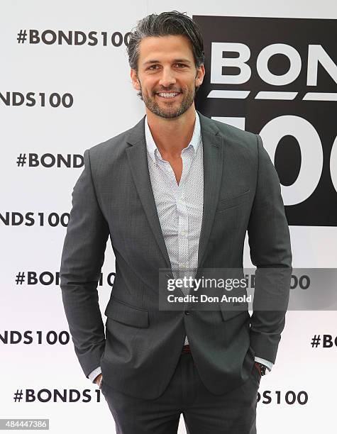 Tim Robards poses during Bonds 100th birthday celebration event at Cafe Sydney on August 19, 2015 in Sydney, Australia.