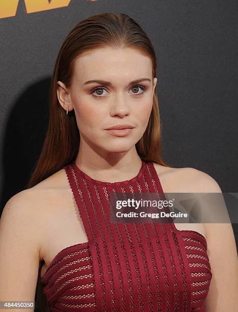 Actress Holland Roden arrives at the premiere of Lionsgate's "American Ultra" at Ace Theater Downtown LA on August 18, 2015 in Los Angeles,...