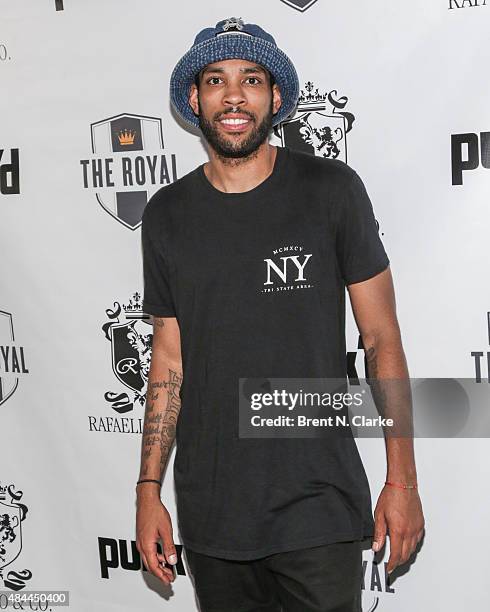 Producer Nem arrives for the Punk'd! private celebrity viewing party held at The Royal on August 18, 2015 in New York City.