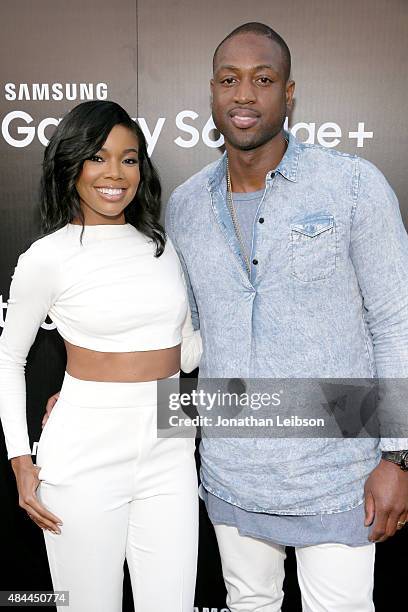 Actress Gabrielle Union and NBA player Dwyane Wade celebrate the new Samsung Galaxy S6 edge+ and Galaxy Note5 at Launch Event on August 18, 2015 in...