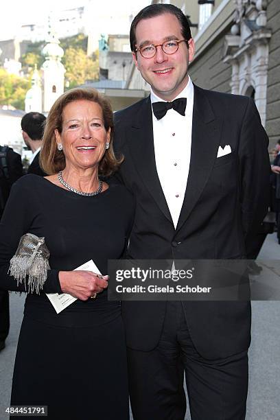 Marie Waldburg and her son Max Waldburg attend the opening of the easter festival 2014 on April 12, 2014 in Salzburg, Austria.