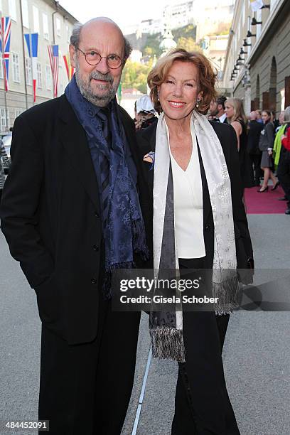 Gaby Dohm and her boyfriend Peter Deutsch attend the opening of the easter festival 2014 on April 12, 2014 in Salzburg, Austria.