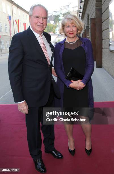 Friedrich von Thun and guest attend the opening of the easter festival 2014 on April 12, 2014 in Salzburg, Austria.