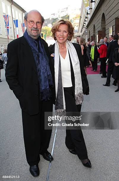 Gaby Dohm and her boyfriend Peter Deutsch attend the opening of the easter festival 2014 on April 12, 2014 in Salzburg, Austria.
