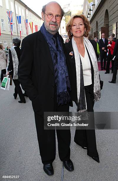 Gaby Dohm and her boyfriend Peter Deutsch attend the opening of the easter festival 2014 on April 12, 2014 in Salzburg, Austria.