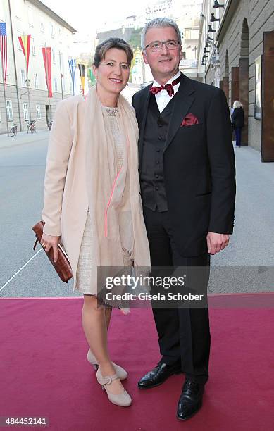 Of Audi Rupert Stadler and his wife Angelika Stadler attend the opening of the easter festival 2014 on April 12, 2014 in Salzburg, Austria.