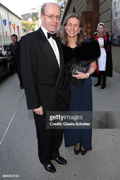 Of Munich Re, Nikolaus von Bomhard and his wife attend the opening of the easter festival 2014 on April 12, 2014 in Salzburg, Austria.