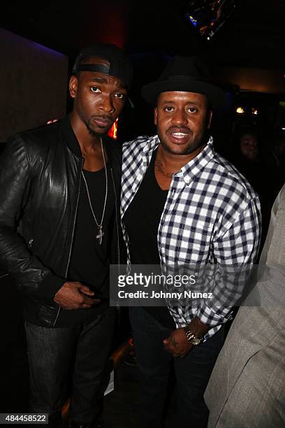 Actor Jay Pharoah and producer Kenny Hamilton attend the Punk'd! Private Celebrity Viewing Party at The Royal on August 18 in New York City.