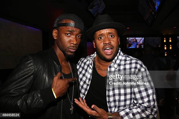 Actor Jay Pharoah and producer Kenny Hamilton attend the Punk'd! Private Celebrity Viewing Party at The Royal on August 18 in New York City.