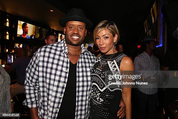 Producer Kenny Hamilton and singer-songwriter Bridget Kelly attend the Punk'd! Private Celebrity Viewing Party at The Royal on August 18 in New York...