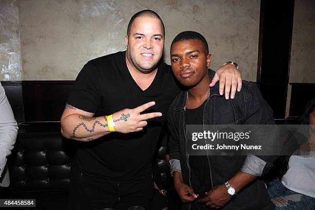 Music executive Johnny Marines and actor Marc John Jefferies attend the Punk'd! Private Celebrity Viewing Party at The Royal on August 18 in New York...