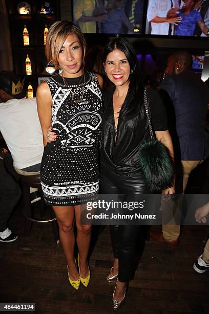 Singer-songwriter Bridget Kelly and designer Pilar Tarrau attend the Punk'd! Private Celebrity Viewing Party at The Royal on August 18 in New York...