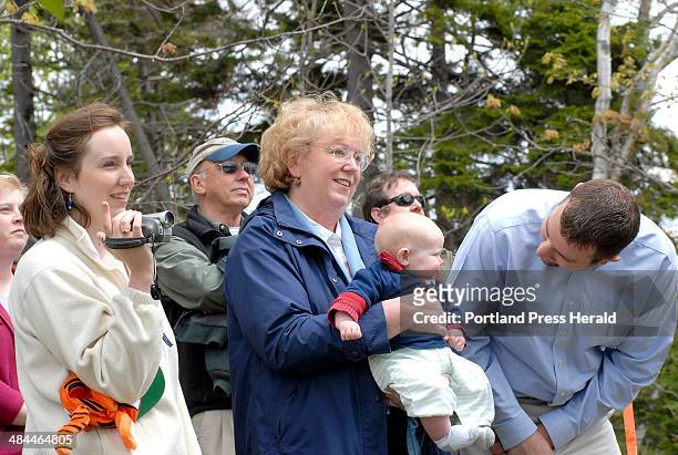 John Patriquin/Staff Photographer; -- Monday, May 21, 2007. State and local officials dedicated a boat launch at Mere Point in Brunswick called the...