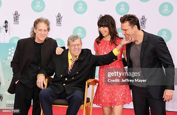 Actors Richard Lewis, Jerry Lewis, Illeana Douglas and Dane Cook attend the 2014 TCM Classic Film Festival - Jerry Lewis Hand And Footprint Ceremony...