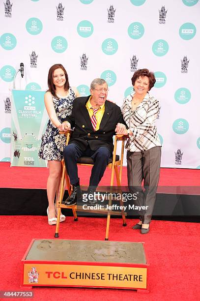 Actor/comedian Jerry Lewis , daughter Danielle Sarah Lewis and wife, actress SanDee Pitnick attend the 2014 TCM Classic Film Festival - Jerry Lewis...