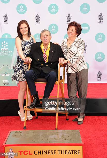 Actor/comedian Jerry Lewis , daughter Danielle Sarah Lewis and wife, actress SanDee Pitnick attend the 2014 TCM Classic Film Festival - Jerry Lewis...