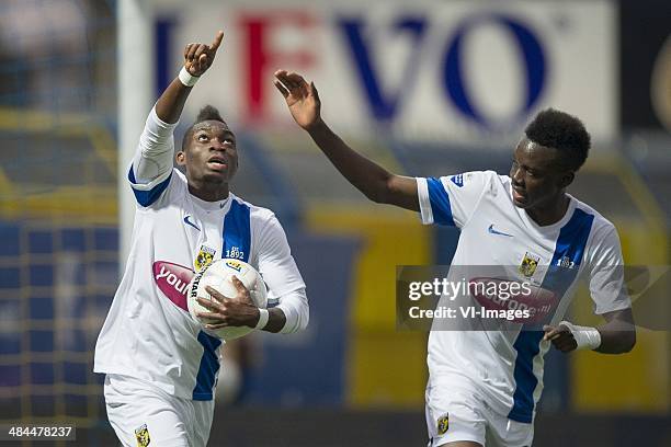 Christian Atsu of Vitesse,Bertrand Traore of Vitesse during the Dutch Eredivisie match between SC Cambuur and Vitesse Arnhem at the The Cambuur...