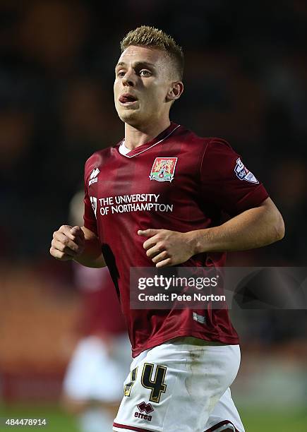 Sam Hoskins of Northampton Town in action during the Sky Bet League Two match between Barnet and Northampton Town at The Hive on August 18, 2015 in...