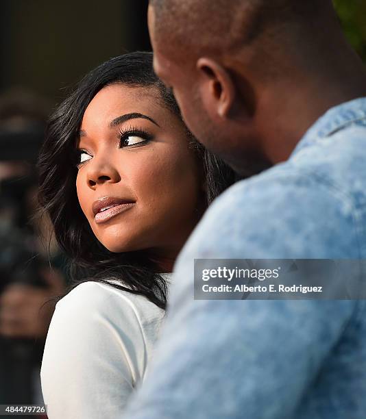 Actress Gabrielle Union and NBA player Dwyane Wade attend the Samsung Galaxy S6 Edge Plus and Note 5 Launch party on August 18, 2015 in West...