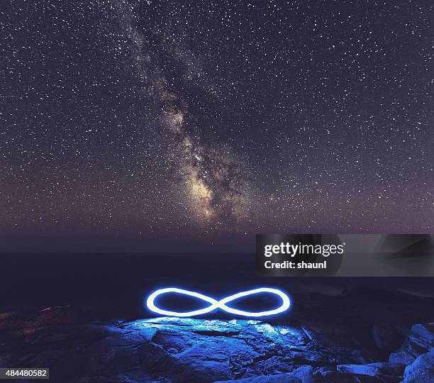 unendliche milchstraße - infinity symbol stock-fotos und bilder