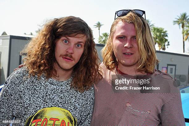 Actor Blake Anderson and musician Ty Segall attend day 2 of the 2014 Coachella Valley Music & Arts Festival at the Empire Polo Club on April 12, 2014...