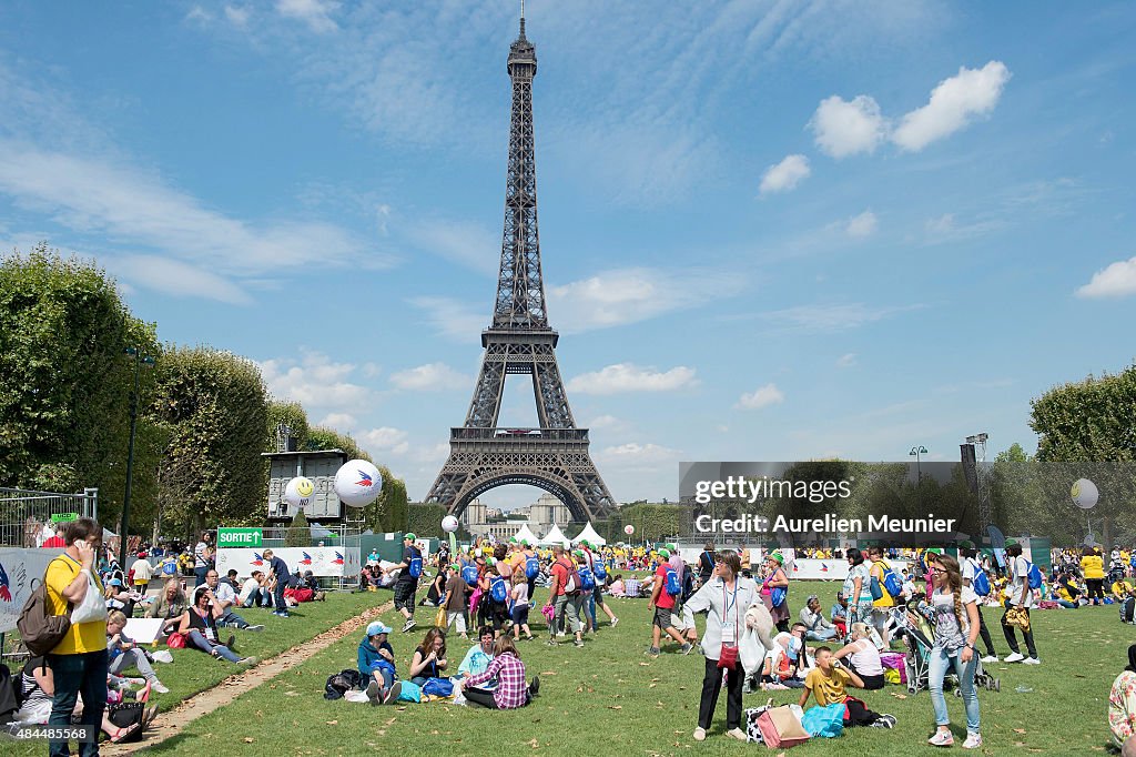 Secours Populaire Organises The 'Journee Mondiale Des Oublies Des Vacances' At Champs De Mars In Paris