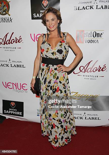 Liz Vega is seen at the Venue Magazine March/April cover party at Adore Nightclub on April 12, 2014 in Miami, Florida.