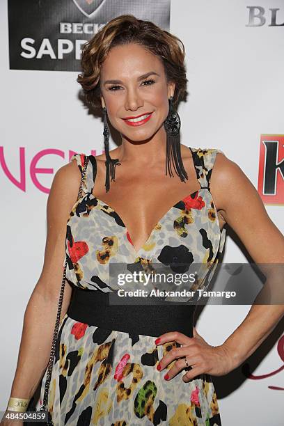 Liz Vega is seen at the Venue Magazine March/April cover party at Adore Nightclub on April 12, 2014 in Miami, Florida.